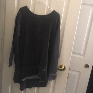 Dark Grey Long In Back Sweater!
